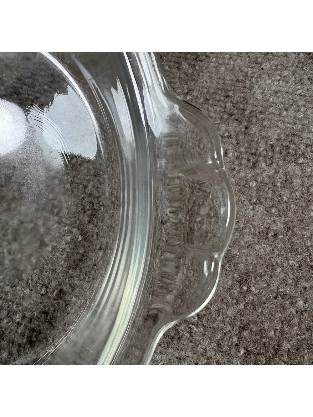 PYREX Pie Plate #207 Clear Glass 18cm w/Scalloped Handles Corning NY USA 7” VTG